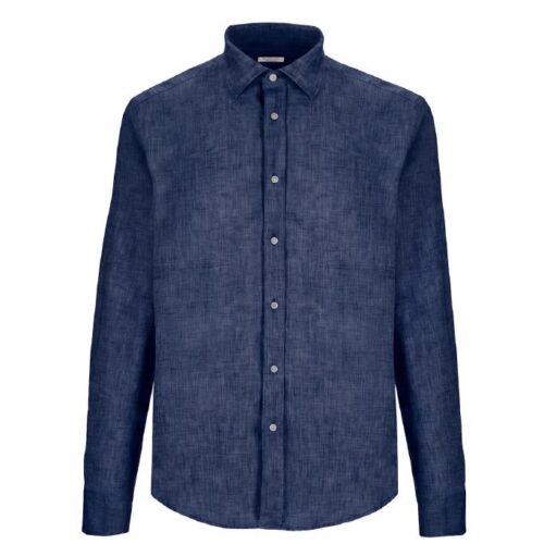 HOMEWARD - CAMICIA UOMO JOSHUA - YD LINEN COTTON WINDSOR COLLAR SHIRT