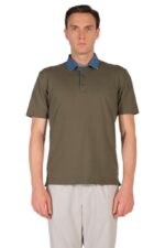 VELA BLU - POLO UOMO V26405 CON COLLETTO DENIM