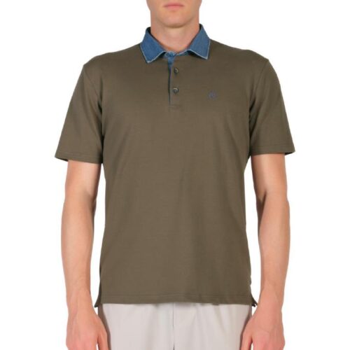 VELA BLU - POLO UOMO V26405 CON COLLETTO DENIM