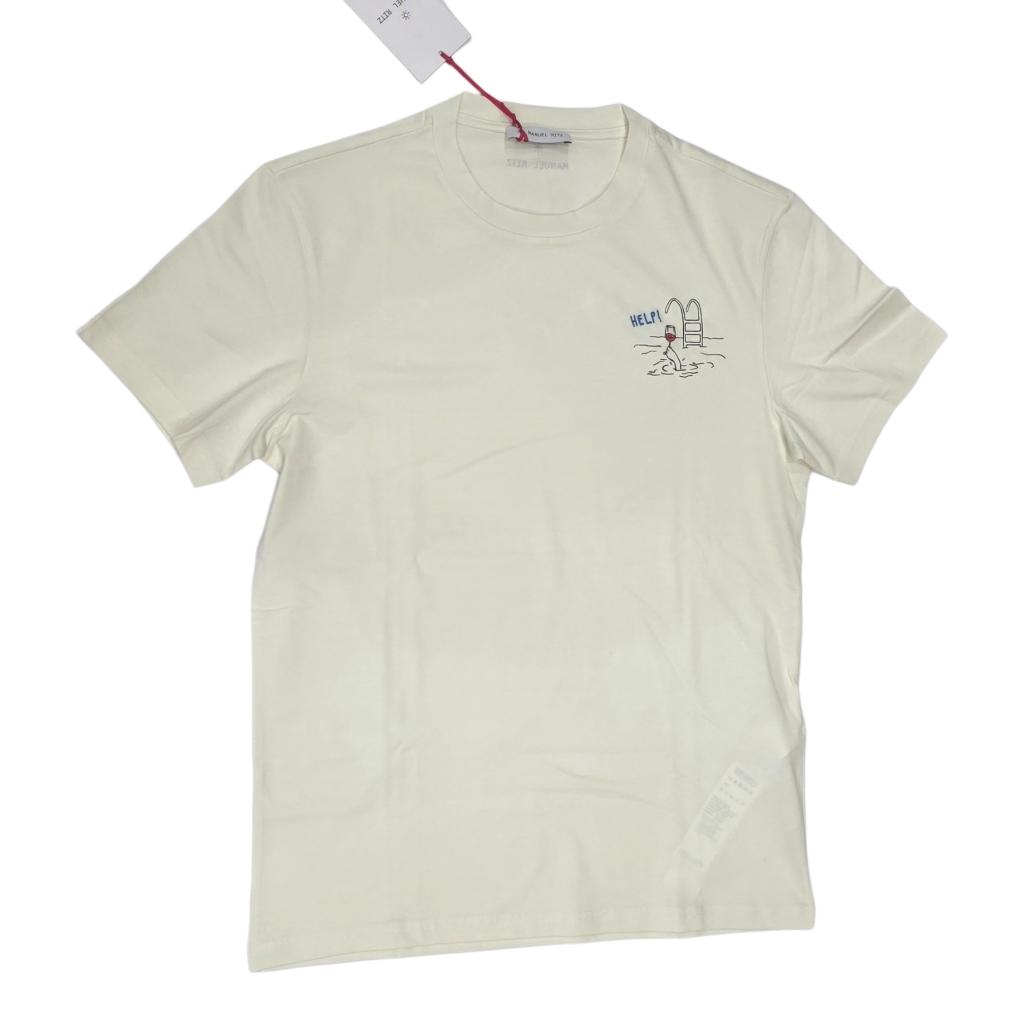 MANUEL RITZ - T-SHIRT CON STAMPA SUL PETTO