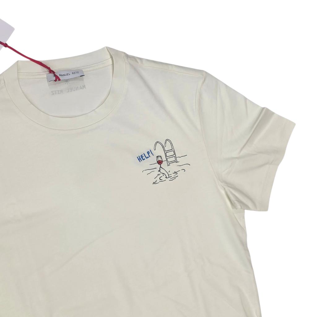 MANUEL RITZ - T-SHIRT CON STAMPA SUL PETTO