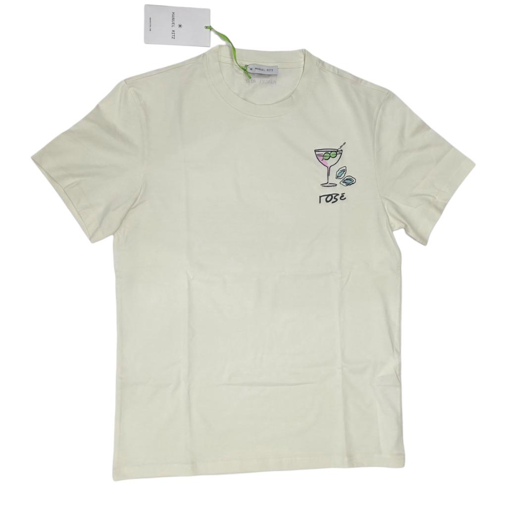 MANUEL RITZ - T-SHIRT CON STAMPA SUL PETTO
