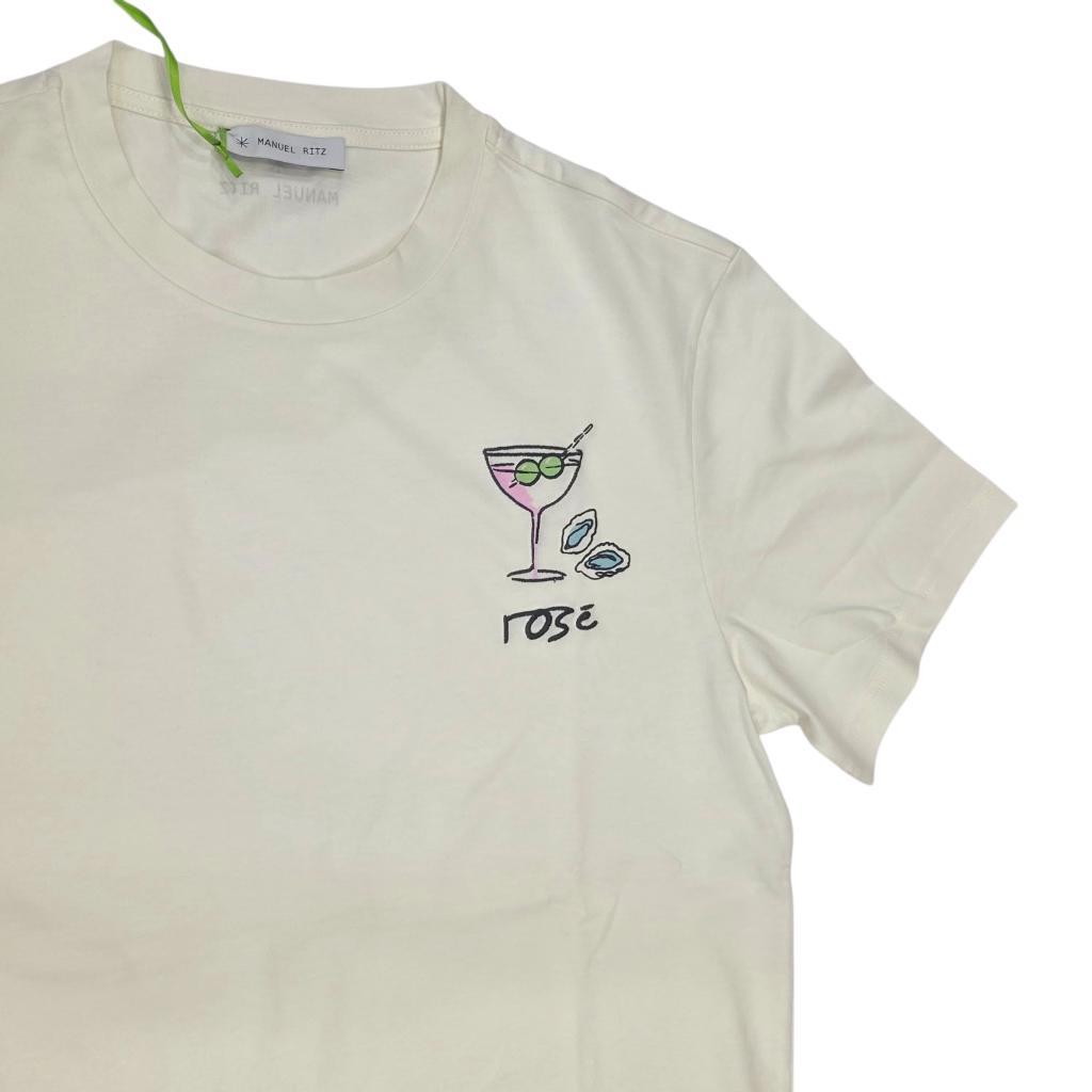 MANUEL RITZ - T-SHIRT CON STAMPA SUL PETTO