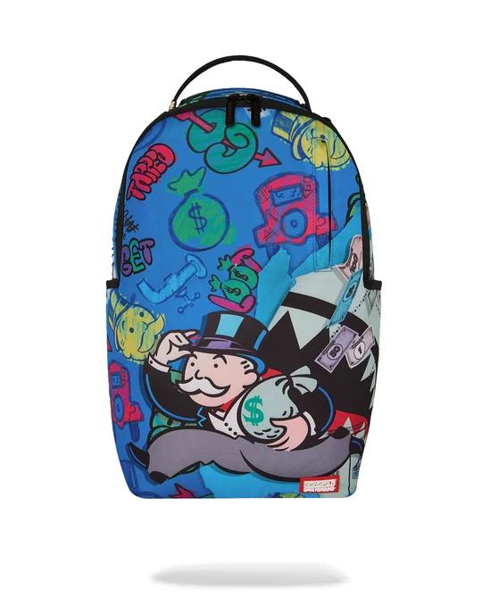 SPRAYGROUND 910B9207NSZ MONOPOLY BLUE TEAR THROUGH BACKPACK