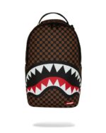 SPRAYGROUND 910B8634NSZ SHARKS IN PARIS WTF BUBBLE BROWN CHECK BACKPACK