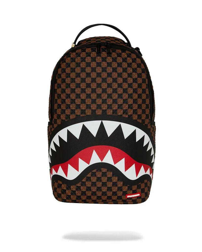 SPRAYGROUND 910B8634NSZ SHARKS IN PARIS WTF BUBBLE BROWN CHECK BACKPACK