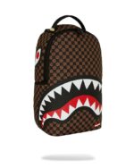 SPRAYGROUND 910B8634NSZ SHARKS IN PARIS WTF BUBBLE BROWN CHECK BACKPACK