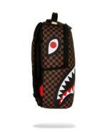 SPRAYGROUND 910B8634NSZ SHARKS IN PARIS WTF BUBBLE BROWN CHECK BACKPACK
