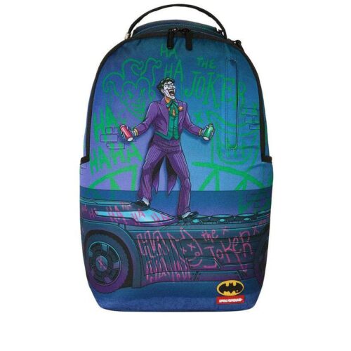 SPRAYGROUND 910B9286NSZ DC JOKER TAGGED UP BATMOBILE BACKPACK
