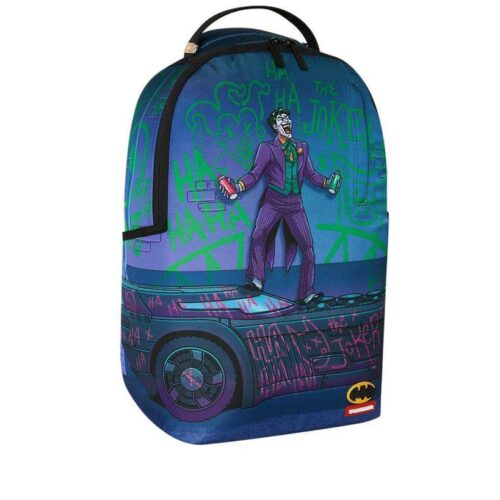 SPRAYGROUND 910B9286NSZ DC JOKER TAGGED UP BATMOBILE BACKPACK